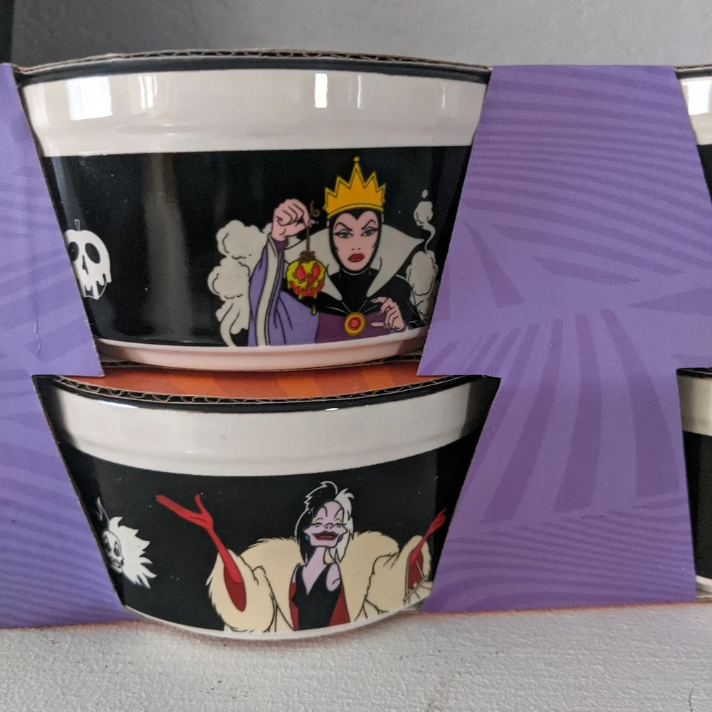 Disney Halloween Rare Black Villains Ramekins  Party Baking Serveware Decor